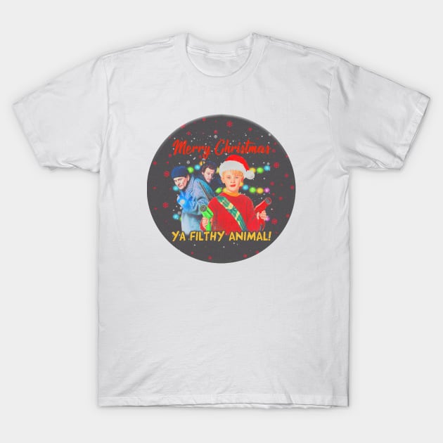 Merry Christmas Ya filthy Animal <> Graphic Design T-Shirt by RajaSukses